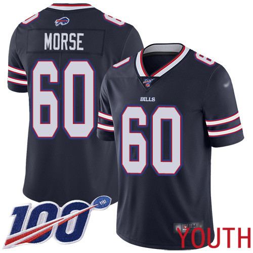 Youth Buffalo Bills 60 Mitch Morse Limited Navy Blue Inverted Legend 100th Season NFL Jersey